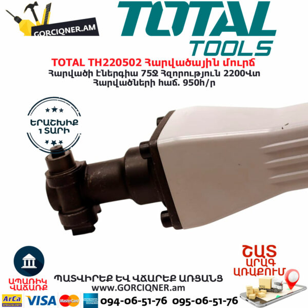 TOTAL TH220502 Отбойный Молоток 2200В/75Дж — изображение 4