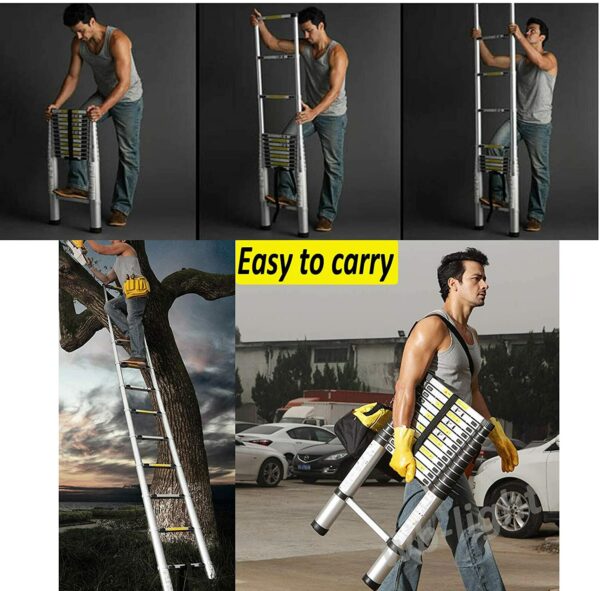 LADDER EM110 Ալյումինից բացվող տելեսկոպիկ ուղիղ աստիճան