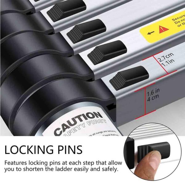 LADDER EM110 Ալյումինից բացվող տելեսկոպիկ ուղիղ աստիճան