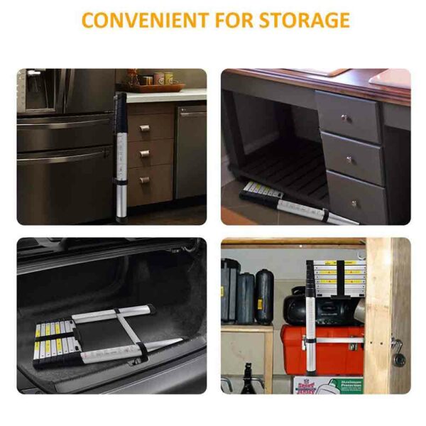 LADDER EM110 Ալյումինից բացվող տելեսկոպիկ ուղիղ աստիճան