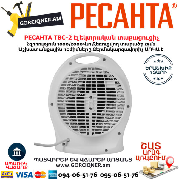 РЕСАНТА ТВС-2 Электрический тепловентилятор 1000/2000Вт — изображение 4