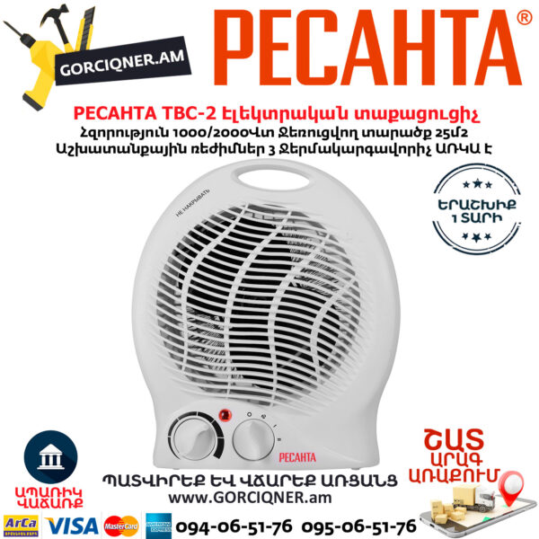 РЕСАНТА ТВС-2 Электрический тепловентилятор 1000/2000Вт — изображение 2