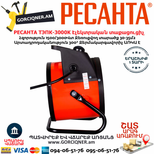РЕСАНТА ТЭПК-3000K Электрическая тепловая пушка 2000/3000Вт — изображение 4