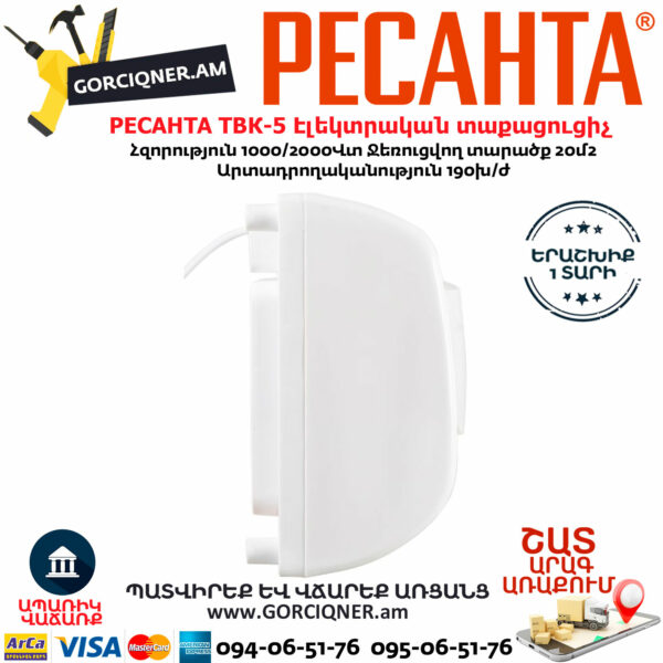 РЕСАНТА ТВК-5 Электрический тепловентилятор настенный  2000Вт — изображение 5