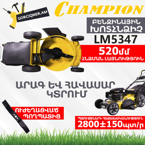 CHAMPION LM5347 Ինքնագնաց բենզինային խոտհնձիչ