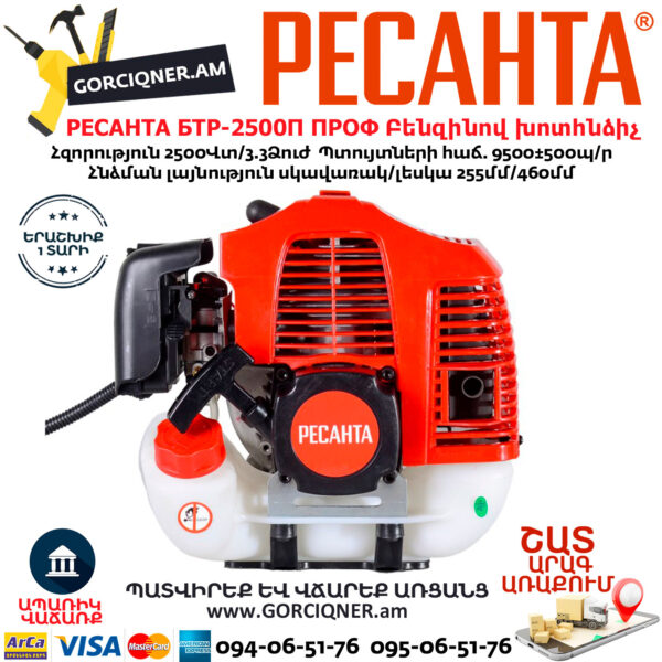 РЕСАНТА БТР-2500П ПРОФ Բենզինով խոտհնձիչ