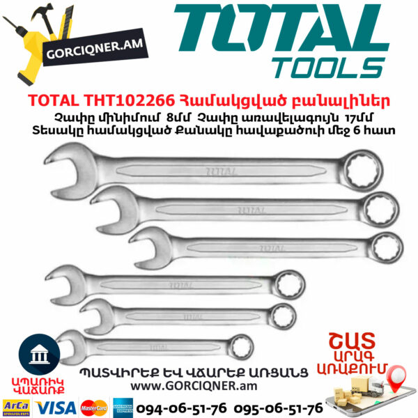 TOTAL THT102266 Համակցված բանալիների հավաքածու