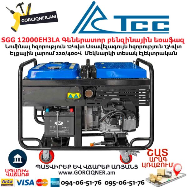 Գեներատոր բենզինային եռաֆազ TSS SGG 12000EH3LA
