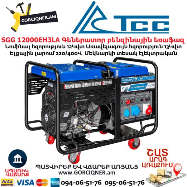 Գեներատոր բենզինային եռաֆազ TSS SGG 12000EH3LA 12/13Կվտ-400/220Վ էլեկտրական - Image 5