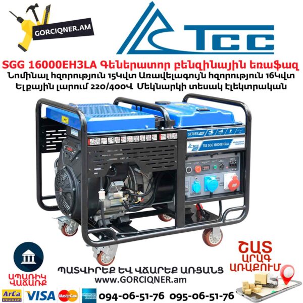 Գեներատոր բենզինային եռաֆազ TSS SGG 16000EH3LA