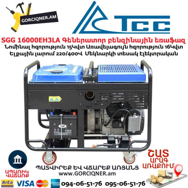 Գեներատոր բենզինային եռաֆազ TSS SGG 16000EH3LA