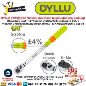 Պտտող մոմենտի կարգավորվող բանալի DYLLU DTWQ5D02